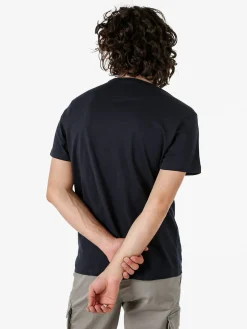 Cotton Belt T-shirt da uomo in cotone con stampa - blu scuro