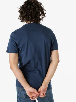 Cotton Belt T-shirt da uomo in cotone con logo - blu