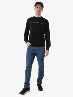 Cotton Belt T-shirt da uomo in cotone a maniche lunghe - nero