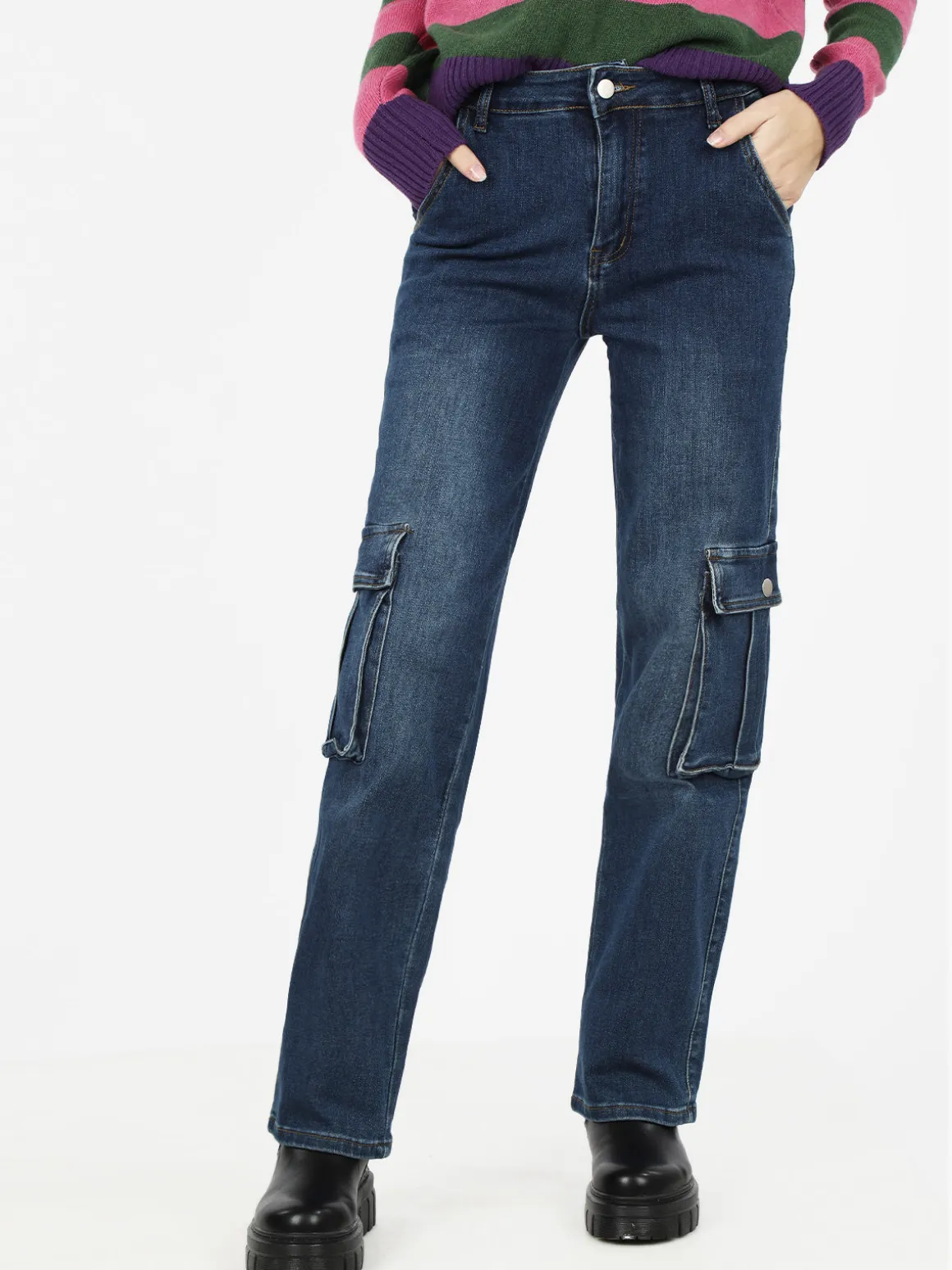 Cover Girl Jeans donna a gamba dritta con tasconi laterali