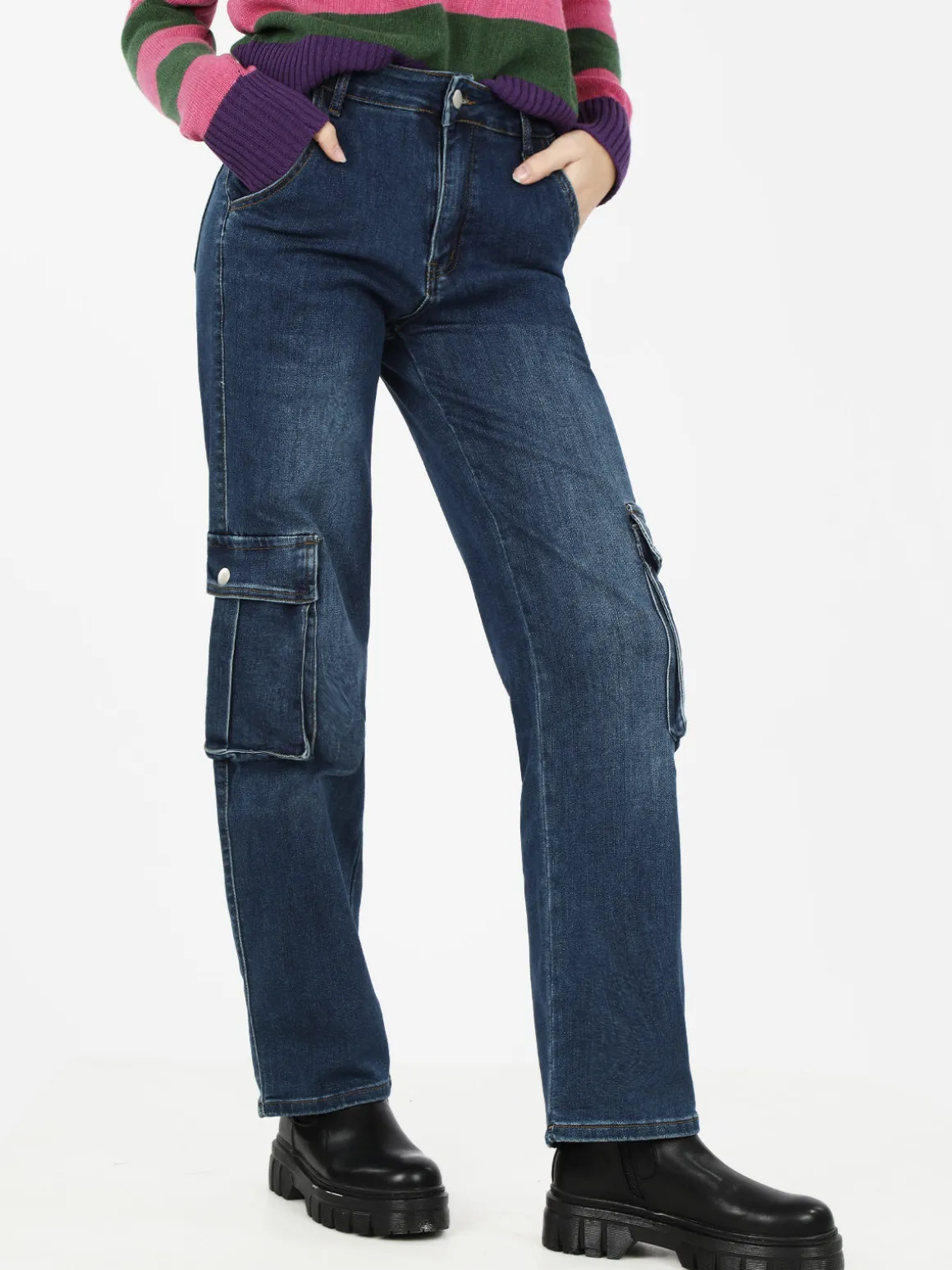 Cover Girl Jeans donna a gamba dritta con tasconi laterali