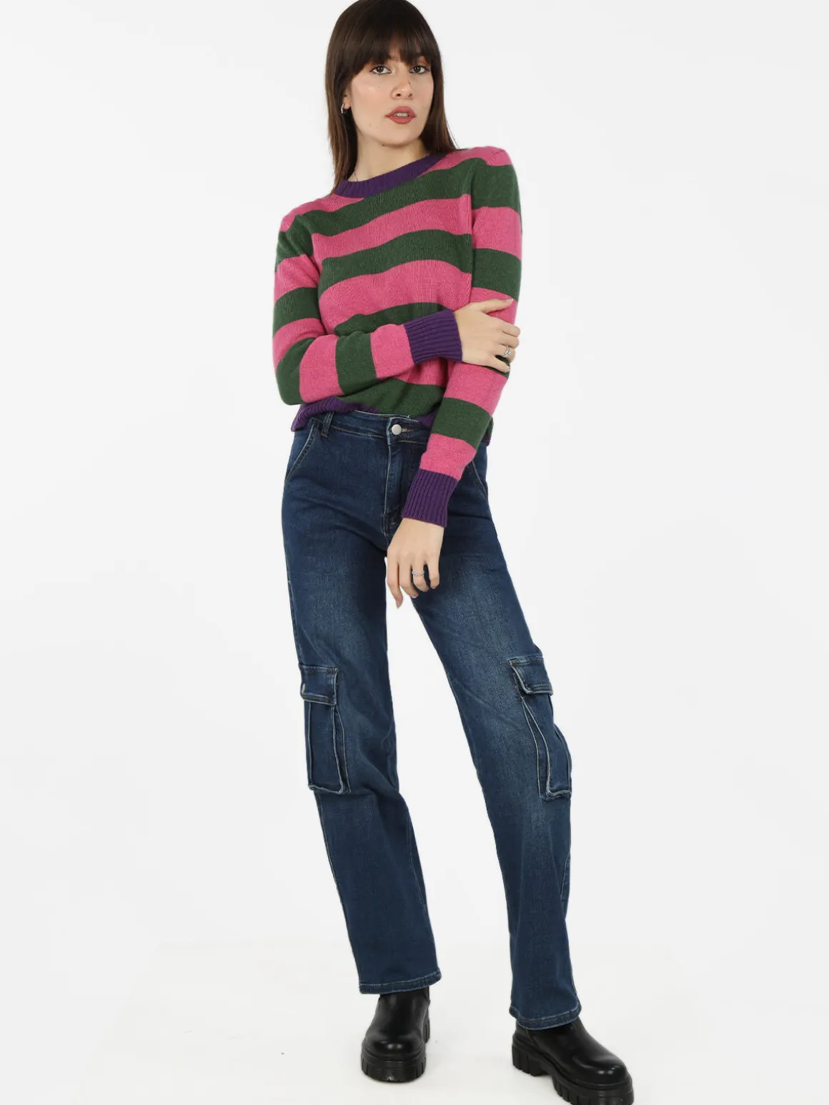 Cover Girl Jeans donna a gamba dritta con tasconi laterali