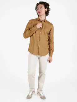 Coveri Collection Camicia in lino da uomo a maniche lunghe