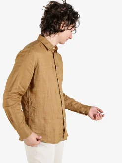 Coveri Collection Camicia in lino da uomo a maniche lunghe