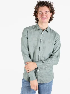 Coveri Collection Camicia in lino da uomo a maniche lunghe