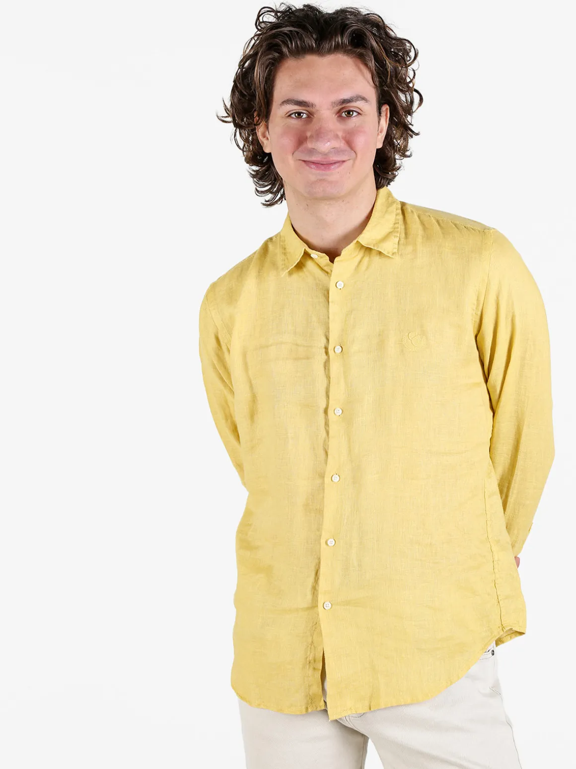 Coveri Collection Camicia in lino da uomo a maniche lunghe