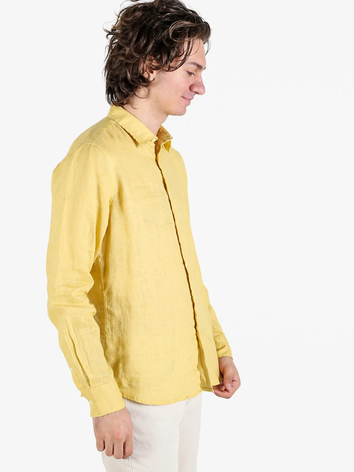 Coveri Collection Camicia in lino da uomo a maniche lunghe