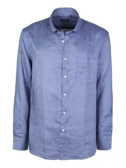 Coveri Collection Camicia regular da uomo in lino con taschino