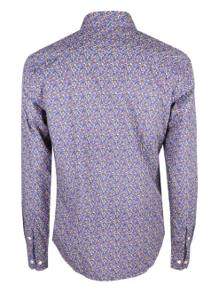 Coveri Collection Camicia uomo fiorata a maniche lunghe semi slim fit
