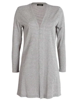 Coveri Collection Cardigan lungo aperto a righe sottili