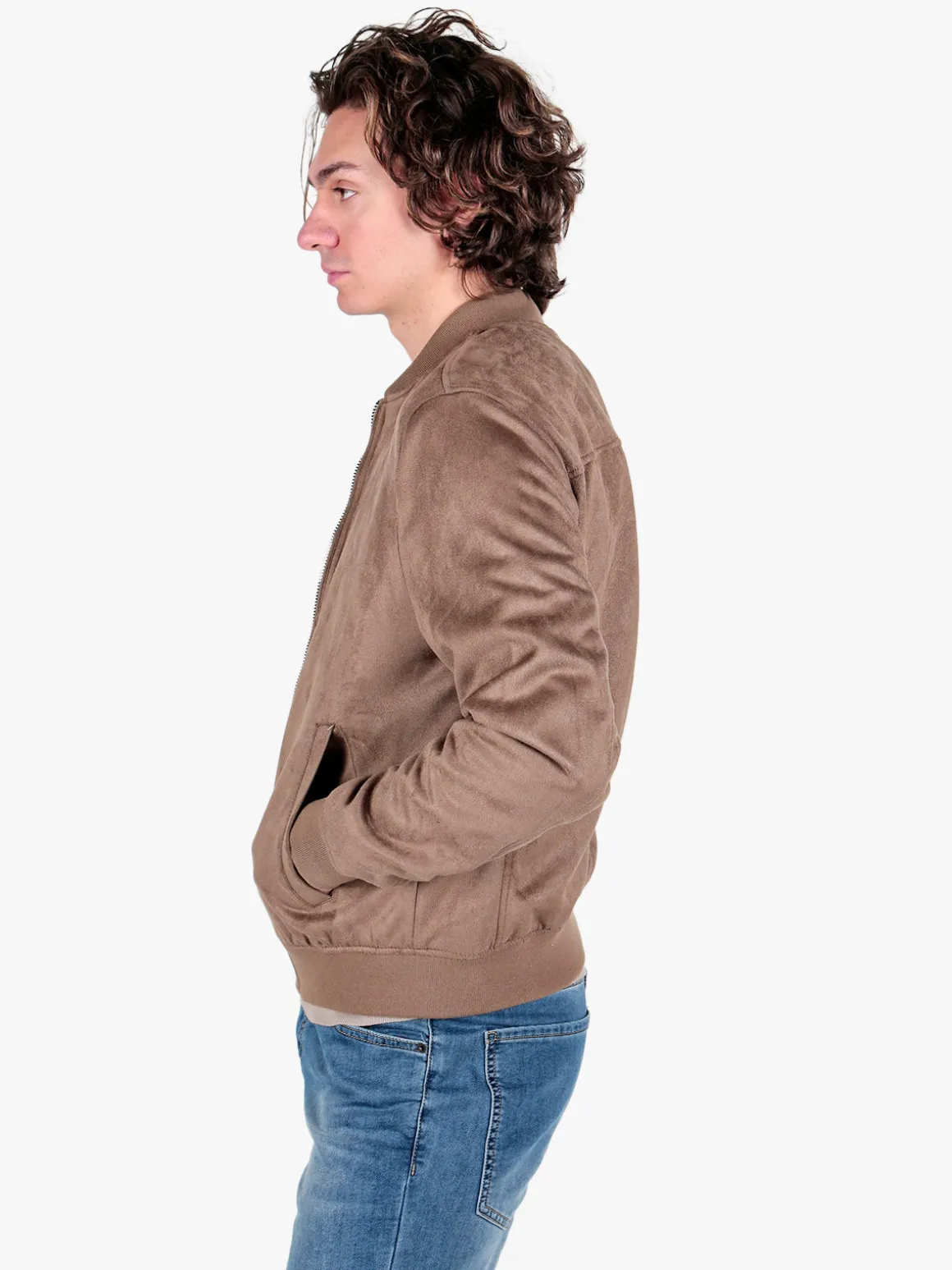 Coveri Collection Giacca da uomo scamosciata con zip