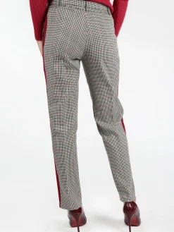 Coveri Collection Pantaloni pied de poule con strisce laterali