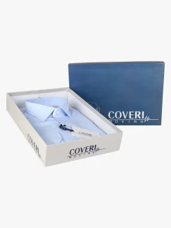 Coveri Moving Camicia da uomo in cotone regular fit a maniche lunghe - azzurro