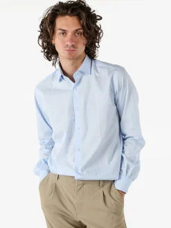 Coveri Moving Camicia da uomo in cotone regular fit a maniche lunghe - azzurro