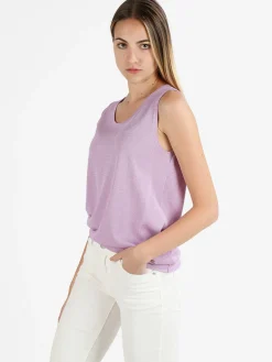 Coveri Moving Canotta donna in lurex con scollo tondo