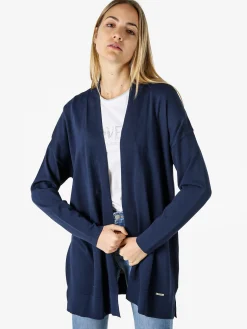Coveri Moving Cardigan donna in maglia leggera senza chiusura - blu scuro