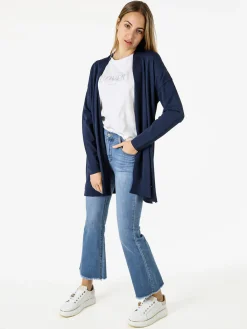 Coveri Moving Cardigan donna in maglia leggera senza chiusura - blu scuro