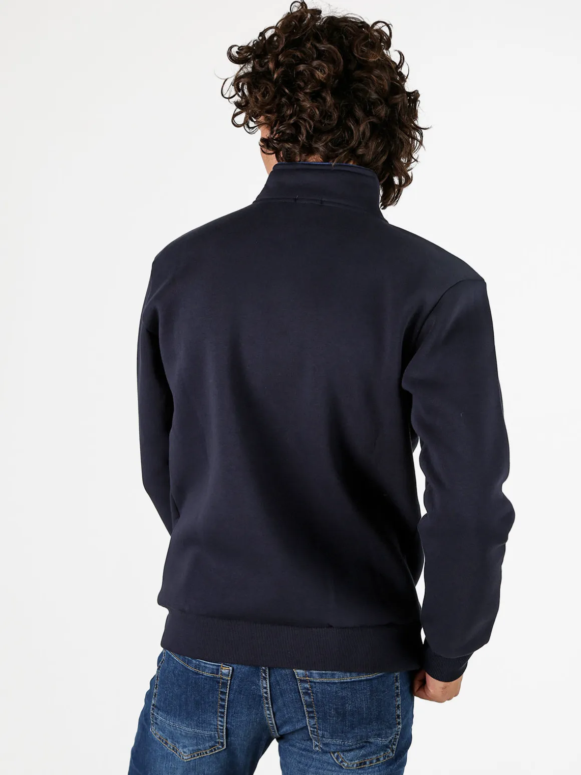 Coveri Moving Felpa da uomo a collo alto con cerniera - blu scuro