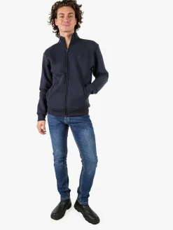 Coveri Moving Felpa da uomo a collo alto con cerniera - blu scuro