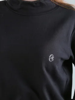 Coveri Moving Felpa donna a collo alto in caldo cotone - nero