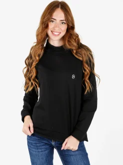 Coveri Moving Felpa donna a collo alto in caldo cotone - nero