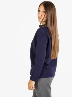 Coveri Moving Maglia donna a maniche lunghe accollata - blu scuro
