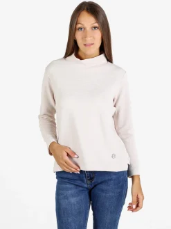Coveri Moving Maglia donna a maniche lunghe accollata - panna