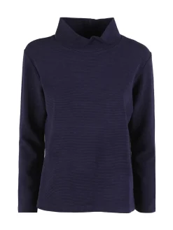 Coveri Moving Maglia donna a maniche lunghe accollata - blu scuro