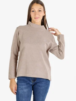 Coveri Moving Maglia donna a maniche lunghe accollata - panna