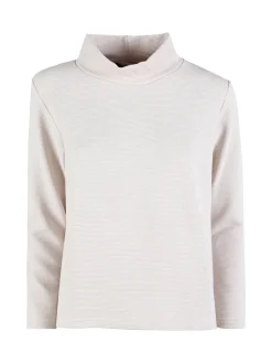Coveri Moving Maglia donna a maniche lunghe accollata - panna