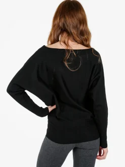 Coveri Moving Maglia donna con scollo a barca e borchie - nero