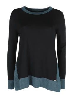 Coveri Moving Maglia donna girocollo in contrasto colore con spacchi laterali