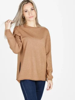 Coveri Moving Maglia donna in lurex con spacchi laterali