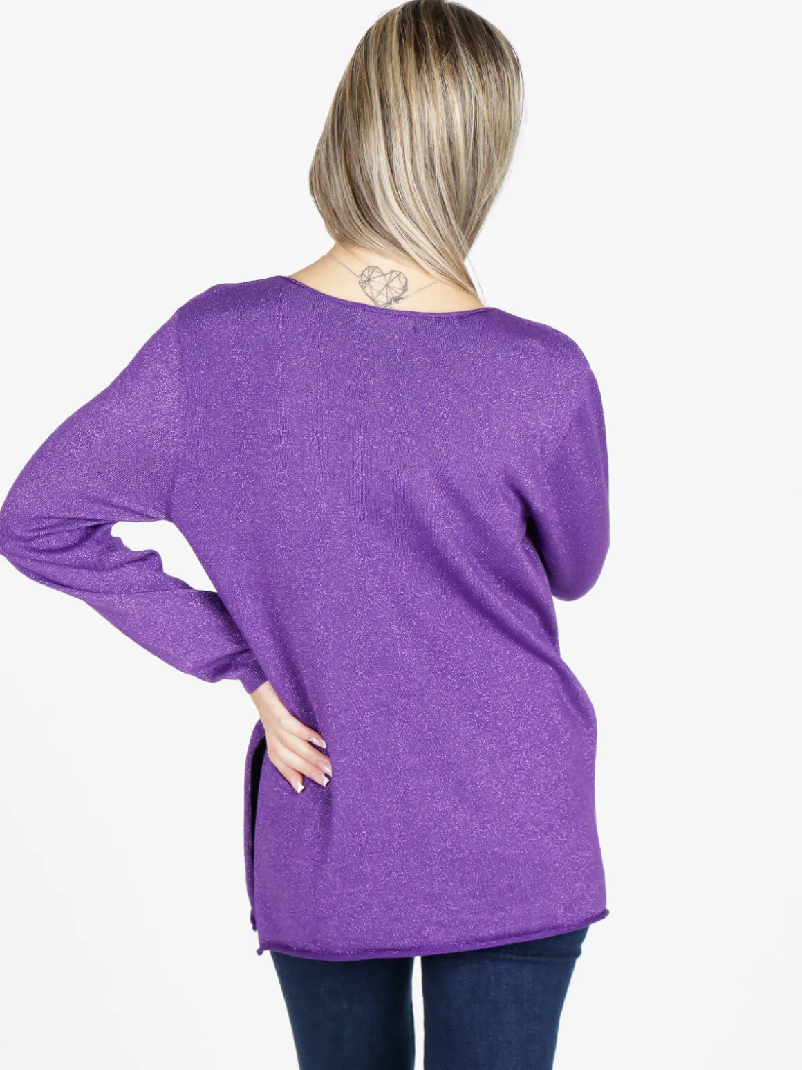 Coveri Moving Maglia donna in lurex con spacchi laterali