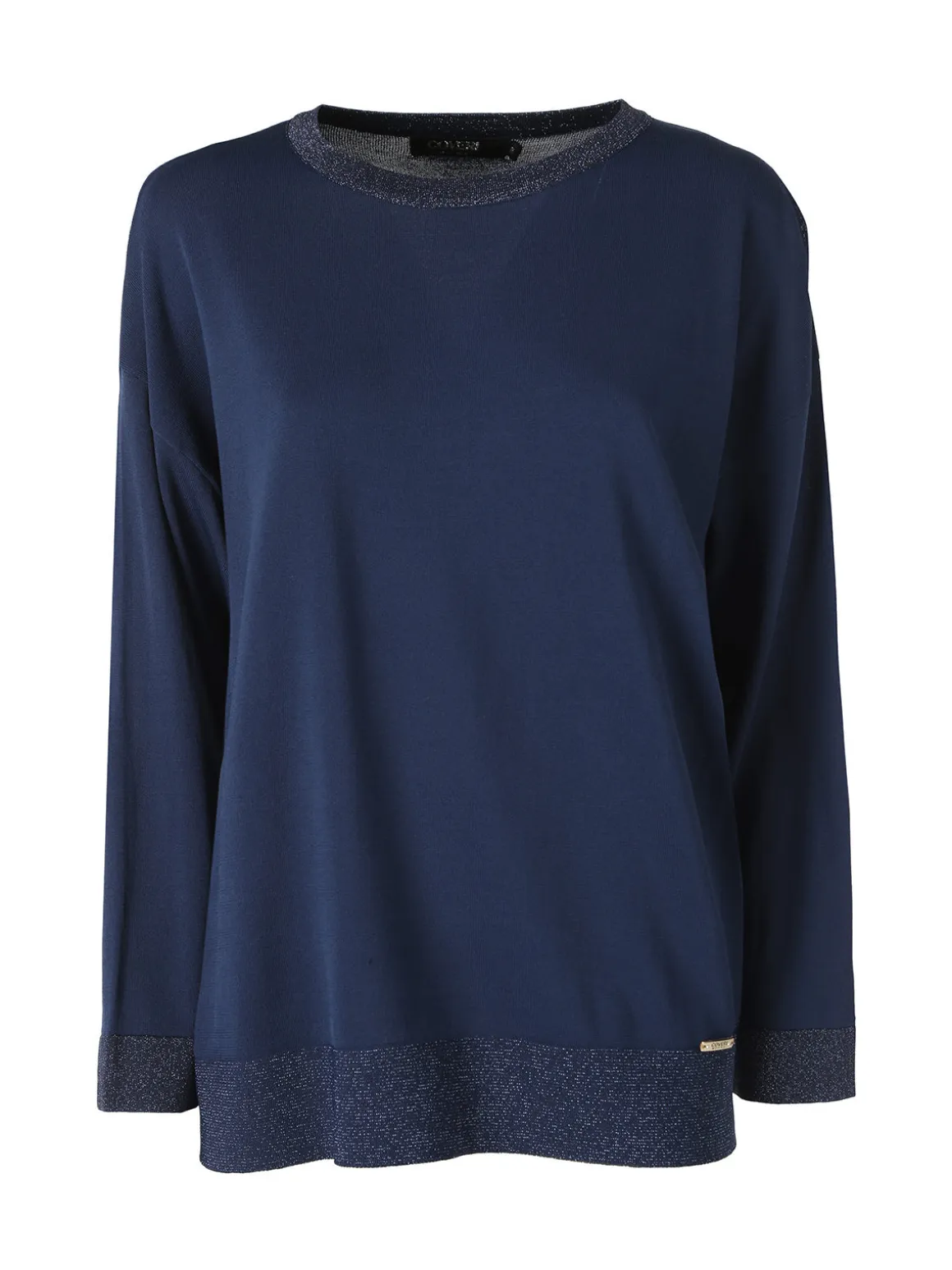 Coveri Moving Maglia girocollo da donna con dettagli lurex - blu scuro