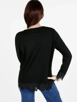 Coveri Moving Maglia girocollo da donna con dettagli in pizzo