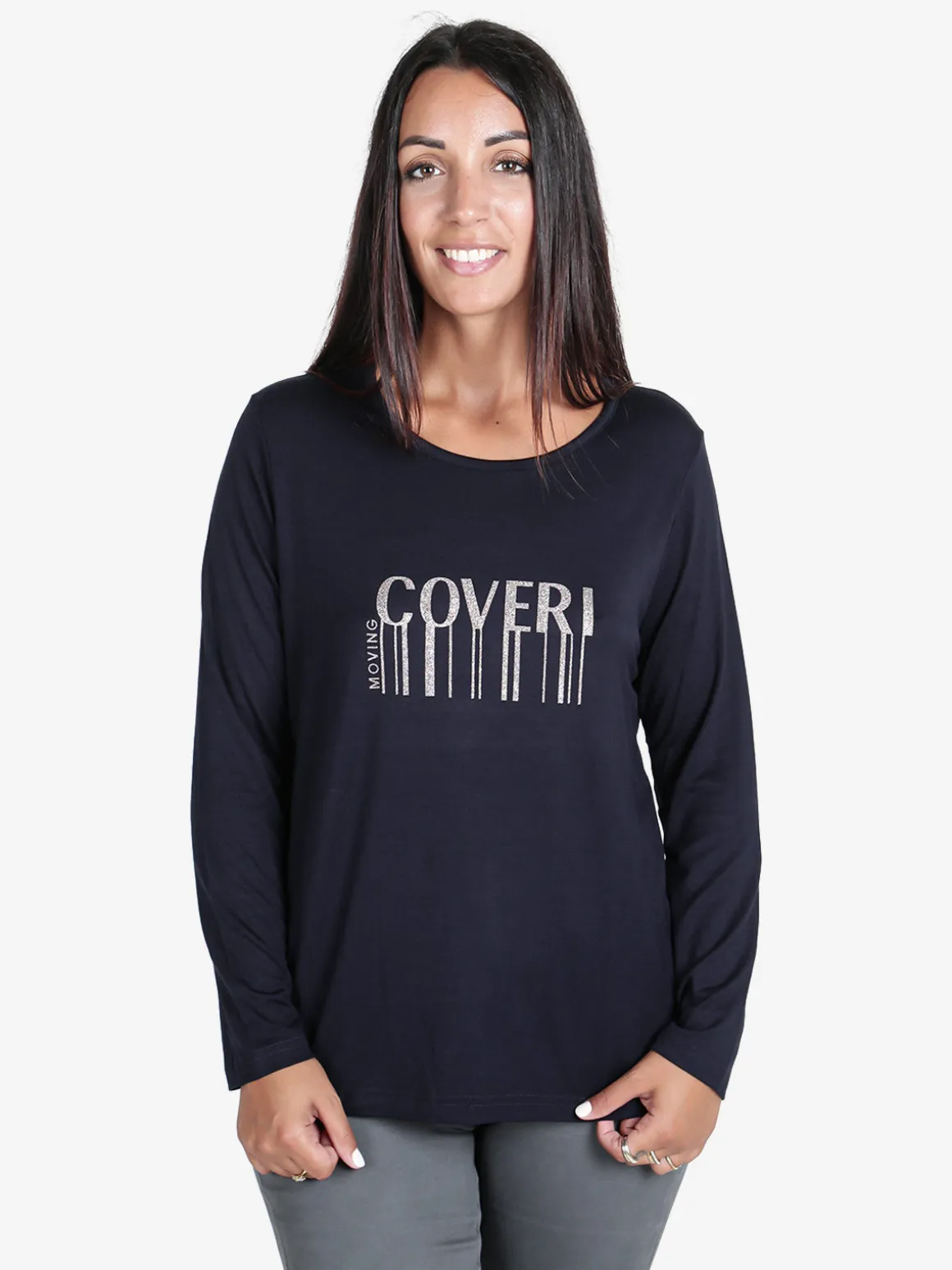 Coveri Moving Maglia girocollo da donna con stampa