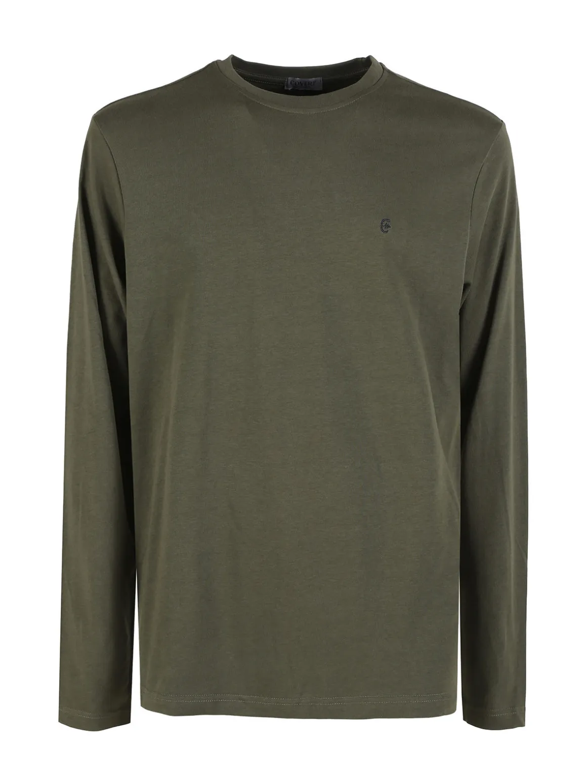 Coveri Moving Maglia girocollo da uomo in cotone a maniche lunghe - militare