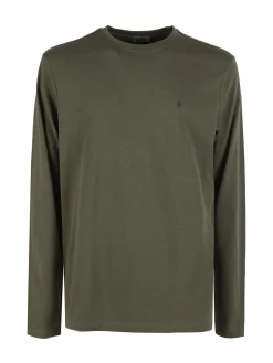 Coveri Moving Maglia girocollo da uomo in cotone a maniche lunghe - militare