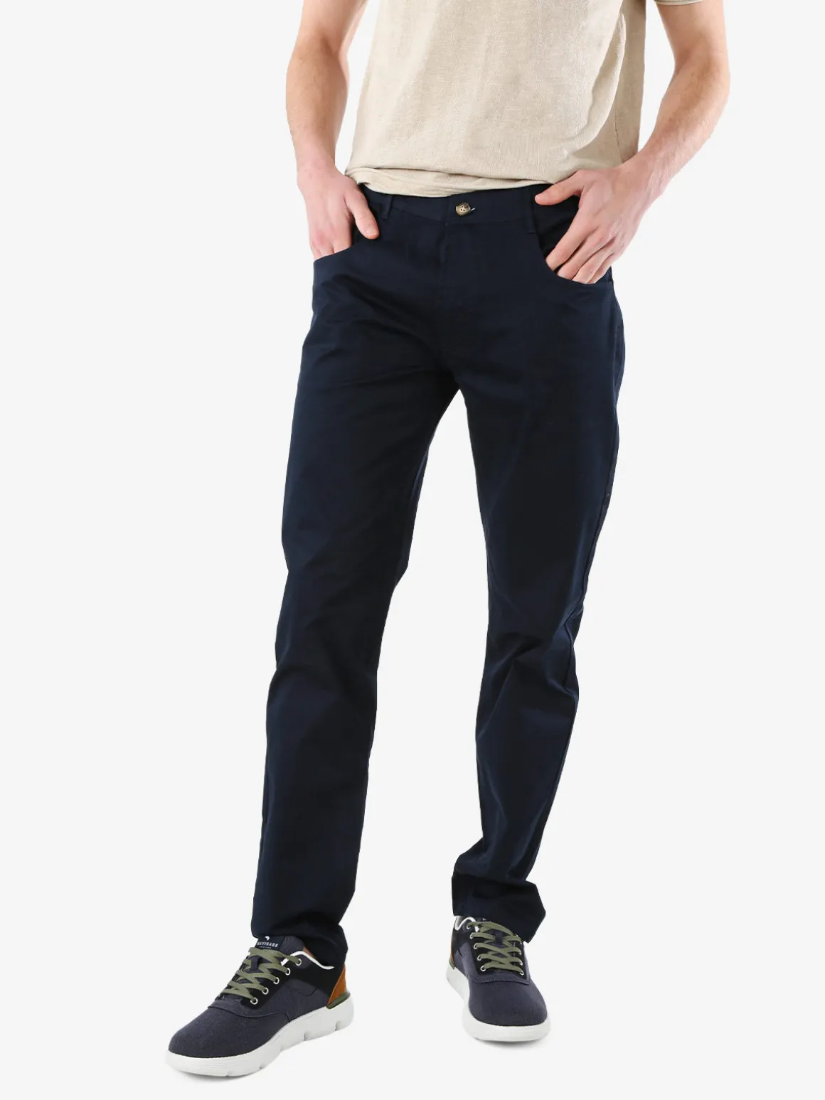 Coveri Moving Pantaloni casual da uomo in cotone - blu scuro