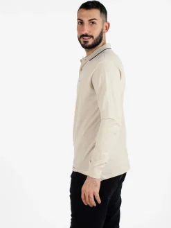 Coveri Moving Polo da uomo a maniche lunghe in cotone
