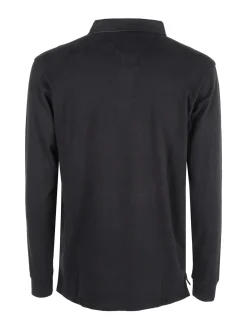 Coveri Moving Polo da uomo in cotone a maniche lunghe - nero