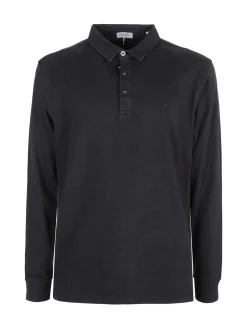Coveri Moving Polo da uomo in cotone a maniche lunghe - nero