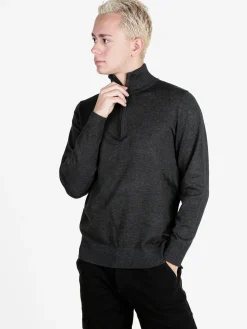 Coveri Moving Pullover da uomo in maglia con chiusura mezza zip