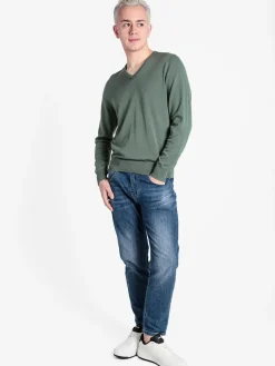 Coveri Moving Pullover da uomo in cotone scollo V