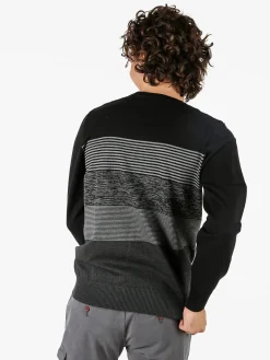 Coveri Moving Pullover girocollo da uomo in maglia - nero