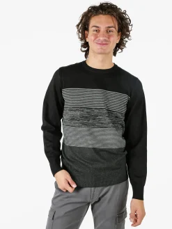 Coveri Moving Pullover girocollo da uomo in maglia - nero