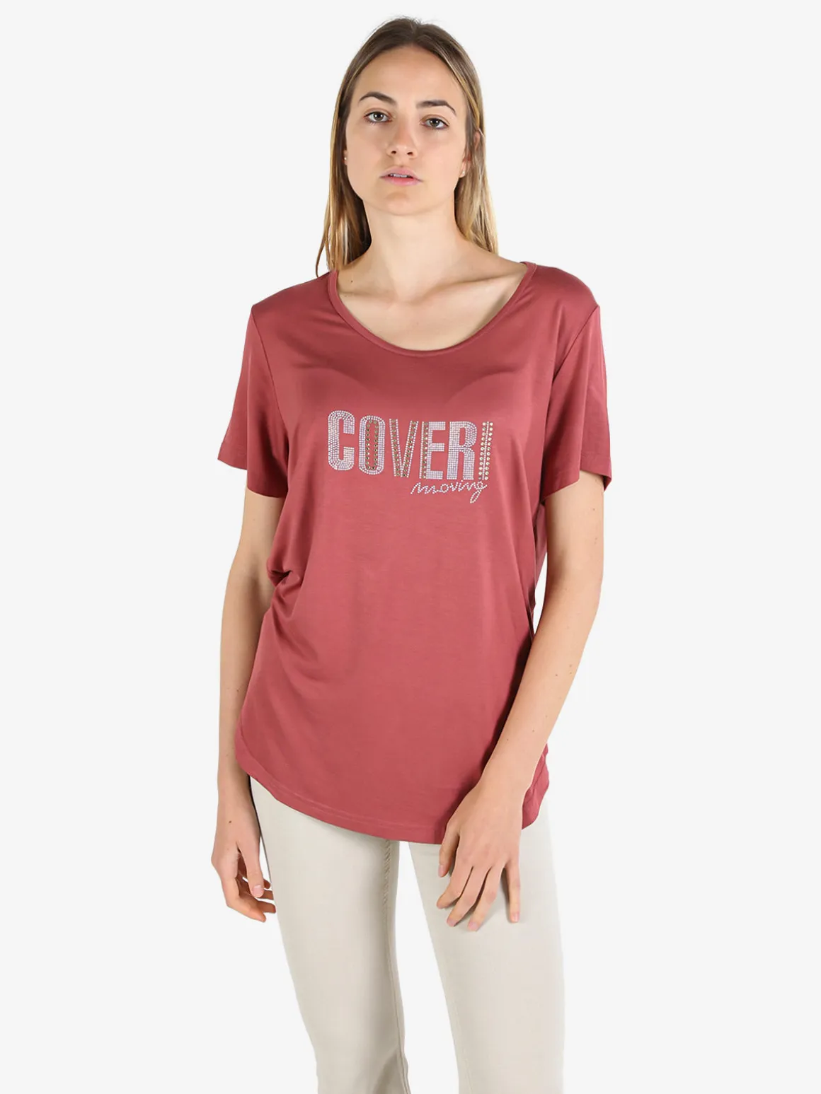 Coveri Moving T-shirt da donna con strass