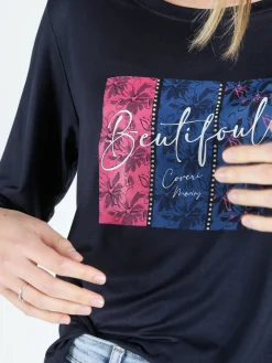 Coveri Moving T-shirt da donna con stampa e strass