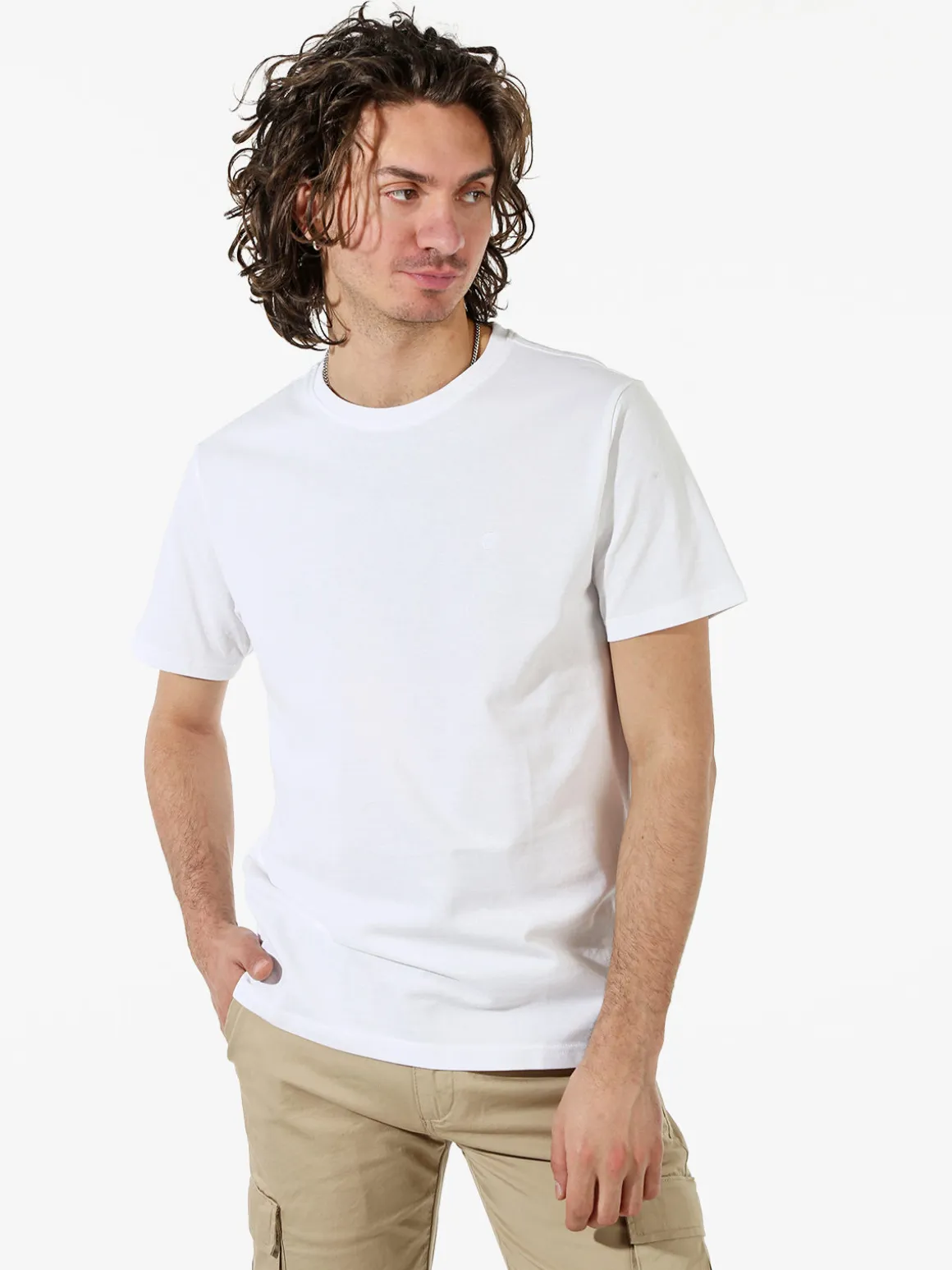 Coveri Moving T-shirt da uomo girocollo in cotone - bianco
